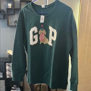 GAP Forest Green Sweatshirt with Dog Graphic